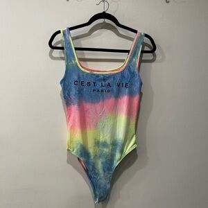 SHEIN Multicolor Tie-Dye Bodysuit